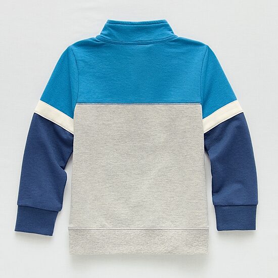 Okie Dokie Toddler & Little Boys High Neck Long Sleeve French Terry Casual Quarter-Zip Pullover
