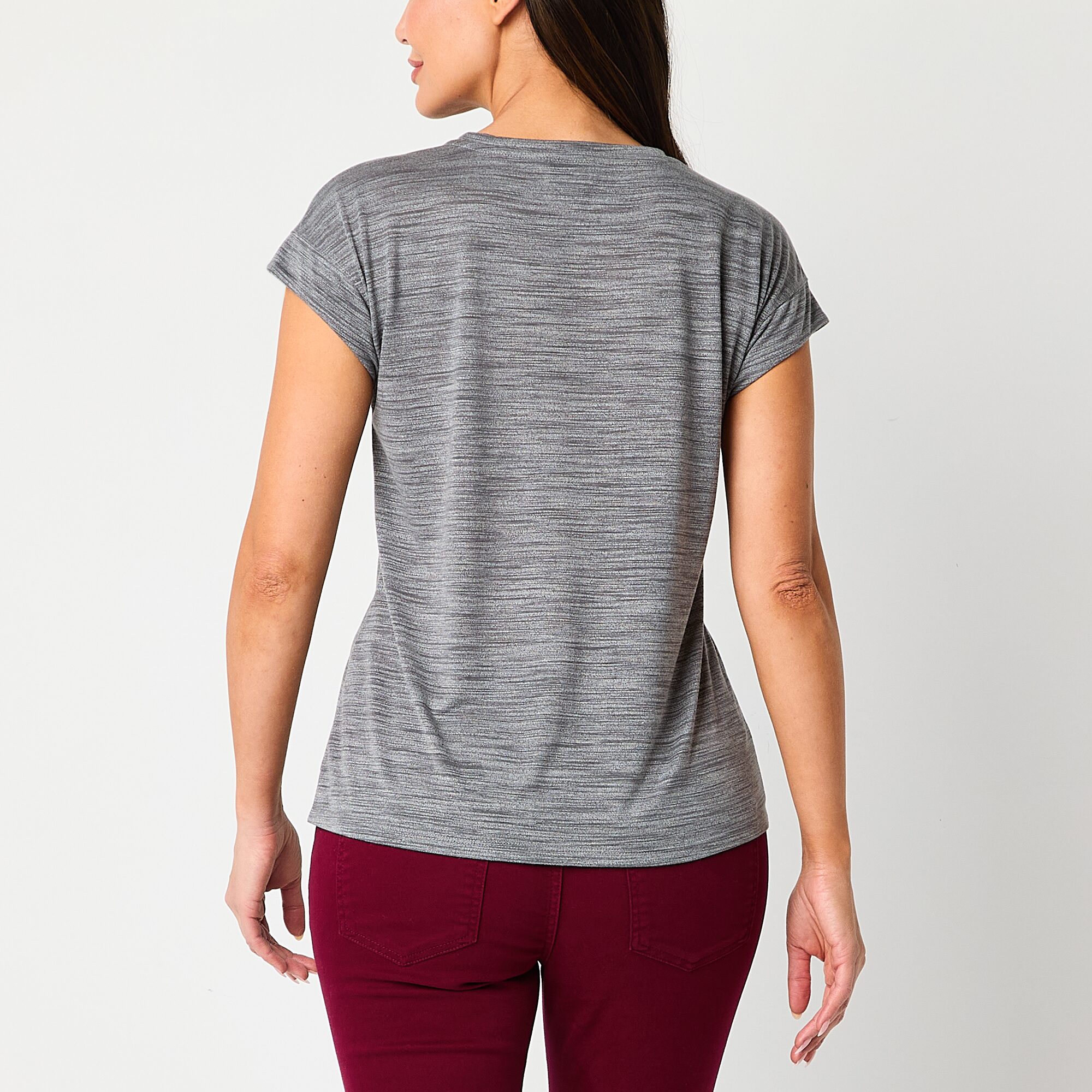 Liz Claiborne Womens Crew Neck Short Sleeve T-Shirt