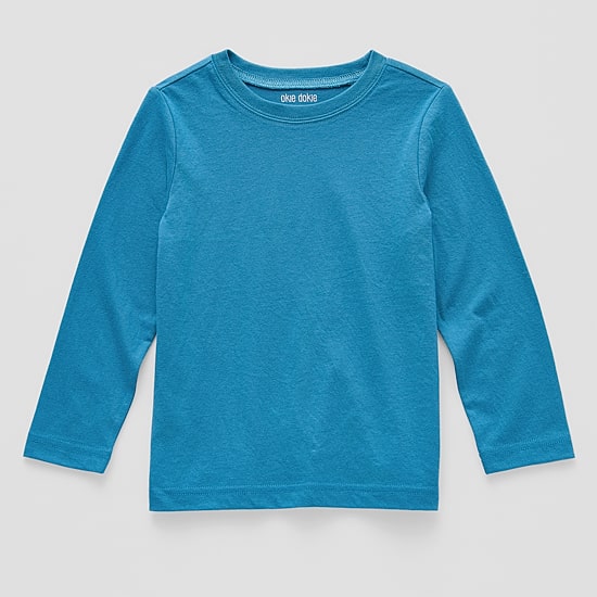 Okie Dokie Toddler & Little Boys Crew Neck Long Sleeve T-Shirt