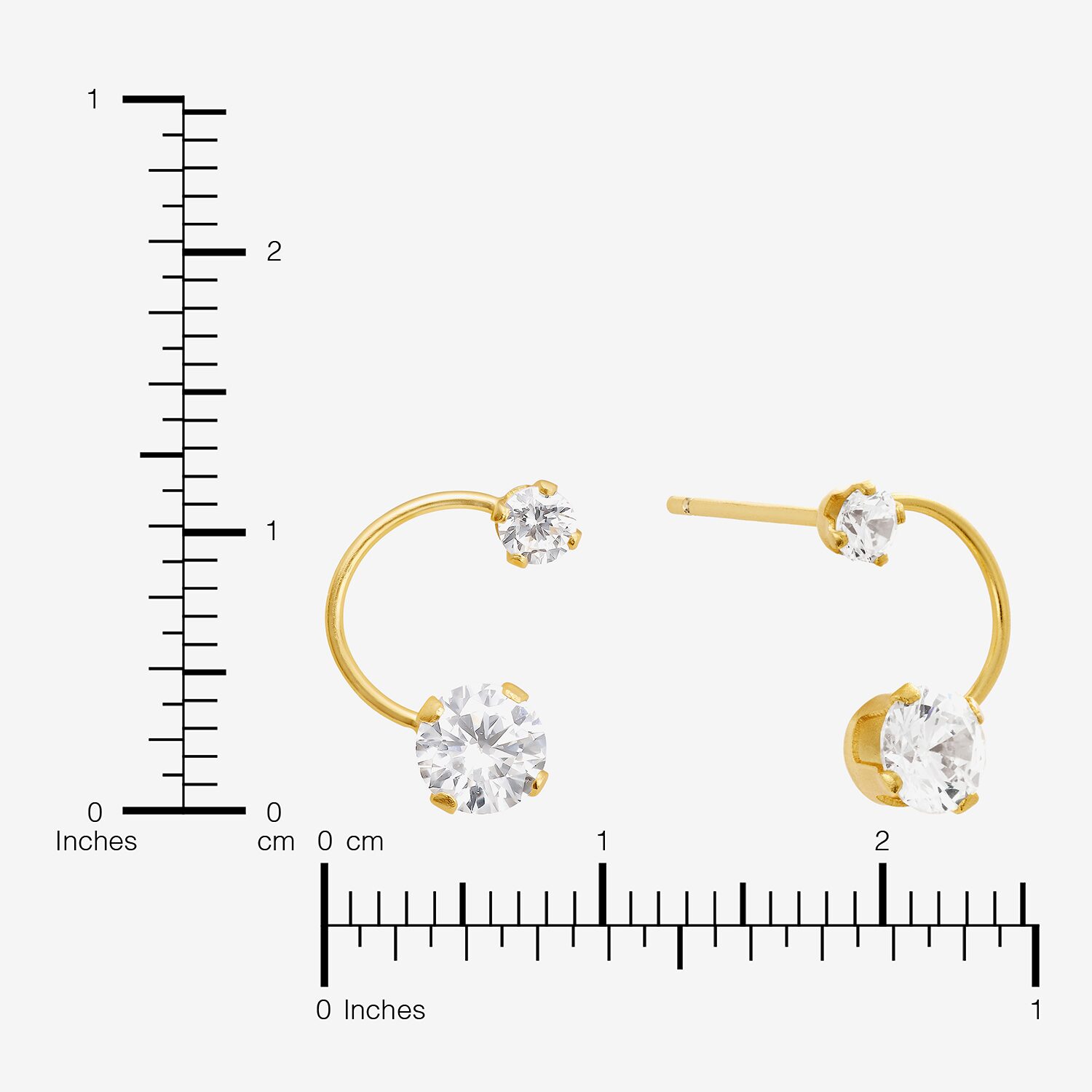 Silver Treasures Cubic Zirconia 14K Gold Over Silver 10.4mm Stud Earrings
