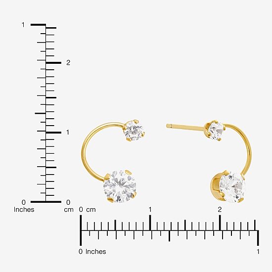 Silver Treasures Cubic Zirconia 14K Gold Over Silver 10.4mm Stud Earrings