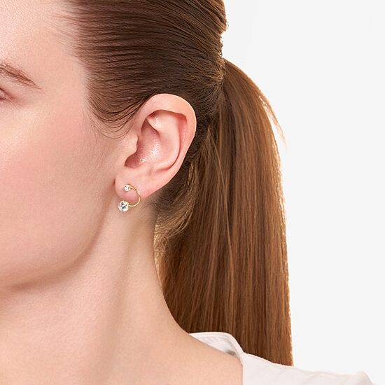 Silver Treasures Cubic Zirconia 14K Gold Over Silver 10.4mm Stud Earrings