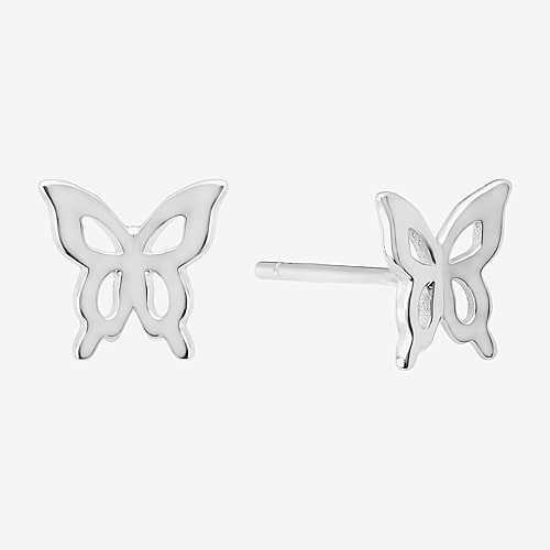 Silver Treasures Cubic Zirconia Sterling Silver 10.4mm Stud Earrings, One Size, Silver