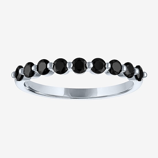 Womens 2.5MM 1/2 CT. T.W. Natural Black Diamond 10K Gold Band