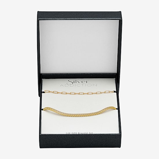 Silver Addiction Womens 14K Gold Over Silver 2-pc. Jewelry Set