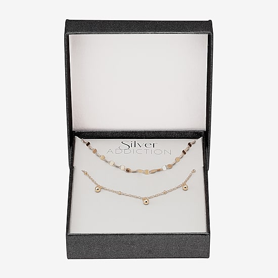 Womens 14K Gold Over Silver 2-pc. Necklace Set