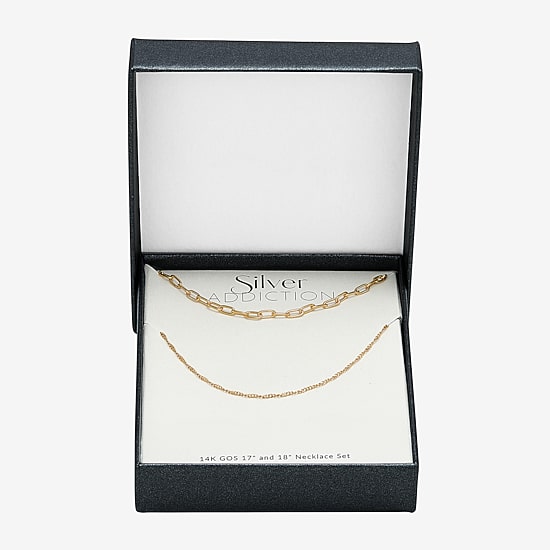 Womens 14K Gold Over Silver 2-pc. Necklace Set