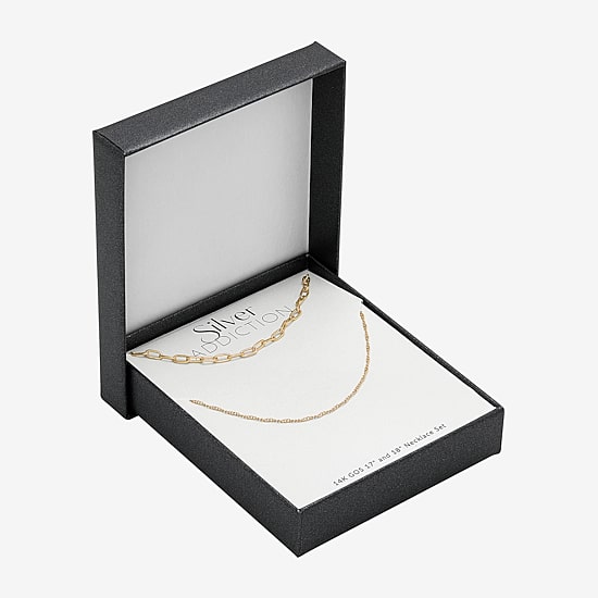 Womens 14K Gold Over Silver 2-pc. Necklace Set