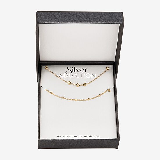 Womens 14K Gold Over Silver 2-pc. Necklace Set