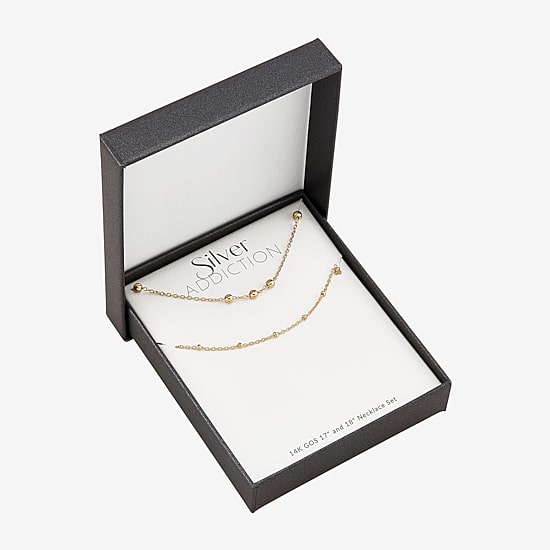 Womens 14K Gold Over Silver 2-pc. Necklace Set