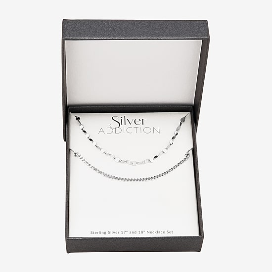 Womens Sterling Silver 2-pc. Necklace Set