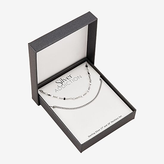 Womens Sterling Silver 2-pc. Necklace Set