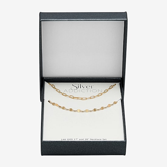 Womens 14K Gold Over Silver 2-pc. Necklace Set
