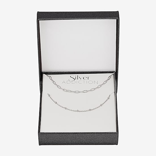 Womens Sterling Silver 2-pc. Necklace Set