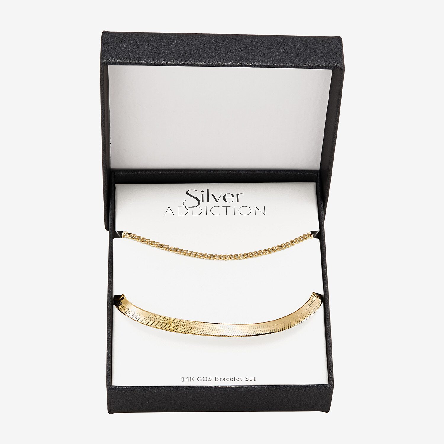 Silver Addiction Womens 2-pc. 14K Gold Over Silver Bracelet Set