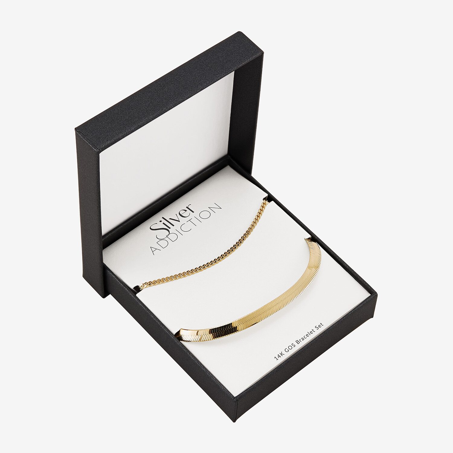 Silver Addiction Womens 2-pc. 14K Gold Over Silver Bracelet Set