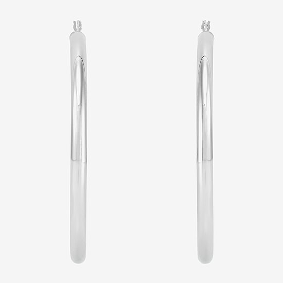 Limited Quantities! Womens Sterling Silver 50mm Hoop Earrings