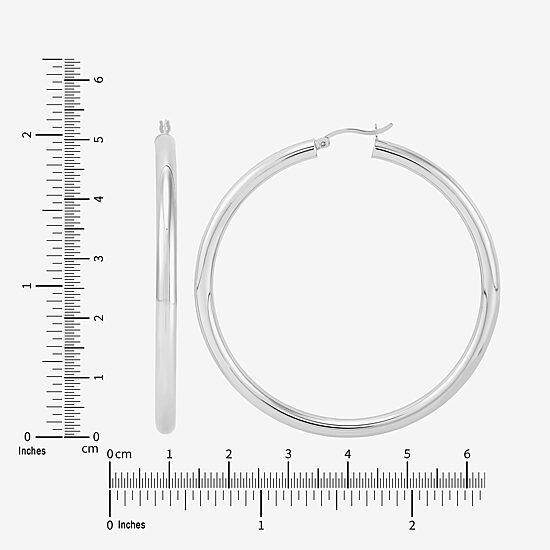 Limited Quantities! Womens Sterling Silver 50mm Hoop Earrings