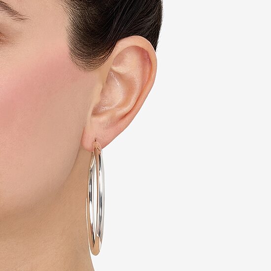 Limited Quantities! Womens Sterling Silver 50mm Hoop Earrings