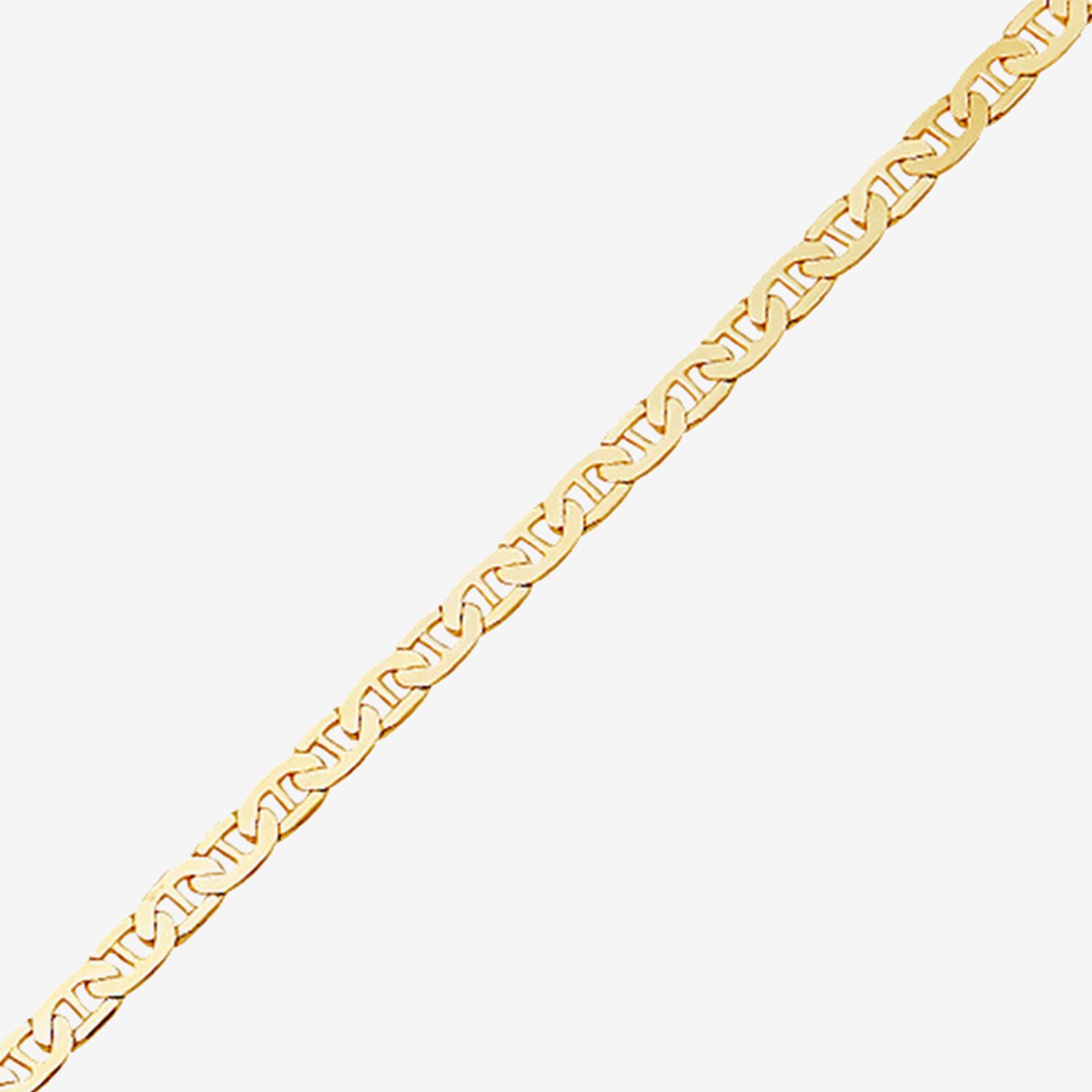 Limited Quantities! Womens 18K Gold Over Silver 7.5 Inch Solid Mariner Chain Bracelet