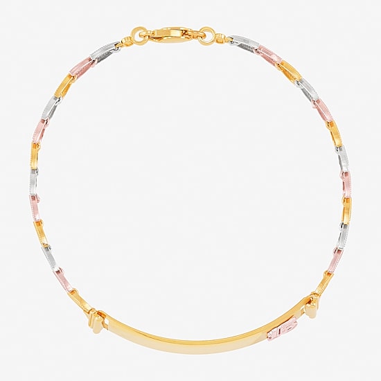 Limited Quantities! Womens 10K Gold 7.5 Inch Solid Link Id Bracelet