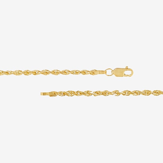 Limited Quantities! Womens 10K Gold 22 Inch Rope Chain Necklace