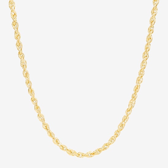 Limited Quantities! Womens 10K Gold 22 Inch Rope Chain Necklace