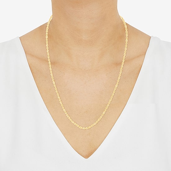 Limited Quantities! Womens 10K Gold 22 Inch Rope Chain Necklace