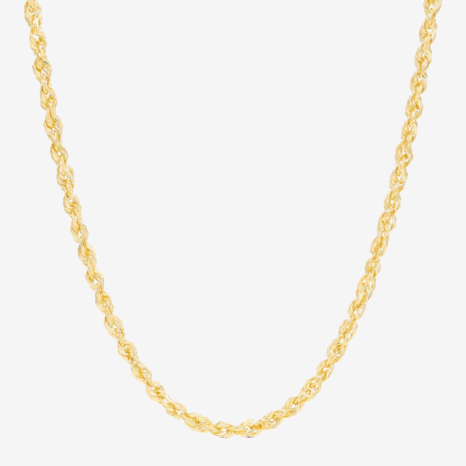 Limited Quantities! Womens 10K Gold Inch Rope Chain Necklace