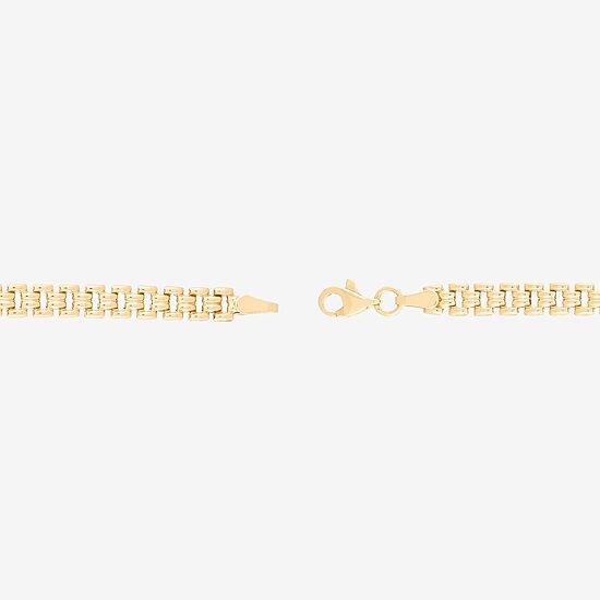 Limited Quantities! Womens 14K Gold 7.5 Inch Hollow Stampato Chain Bracelet