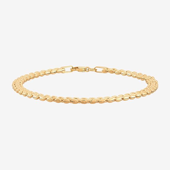 Limited Quantities! Womens 14K Gold 7.5 Inch Hollow Stampato Chain Bracelet