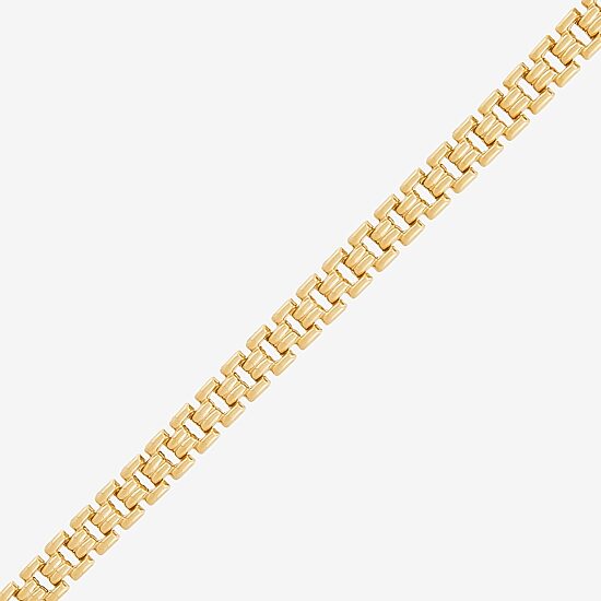 Limited Quantities! Womens 14K Gold 7.5 Inch Hollow Stampato Chain Bracelet