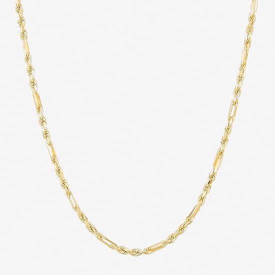 Limited Quantities! Womens 10K Gold 18 Inch Rope Chain Necklace