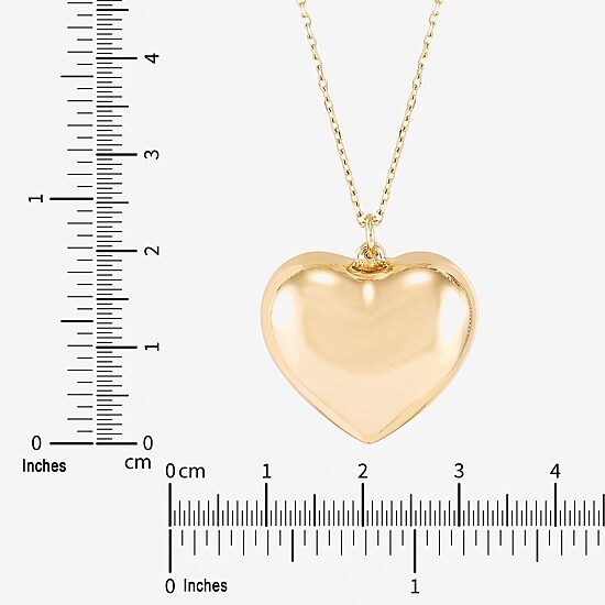 Limited Quantities! Womens 10K Gold Heart 17 Inch Pendant Necklace