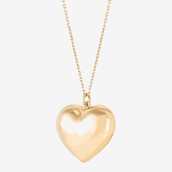 Limited Quantities! Womens 10K Gold Heart 17 Inch Pendant Necklace