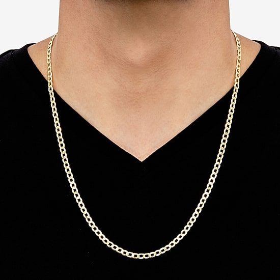 Limited Quantities! Womens 10K Gold 24 Inch Curb Chain Necklace