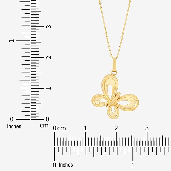 Limited Quantities! Womens 10K Gold Butterfly 18 Inch Pendant Necklace