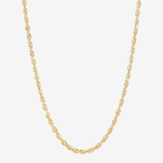 Limited Quantities! Womens 10K Gold 16 Inch Rope Chain Necklace