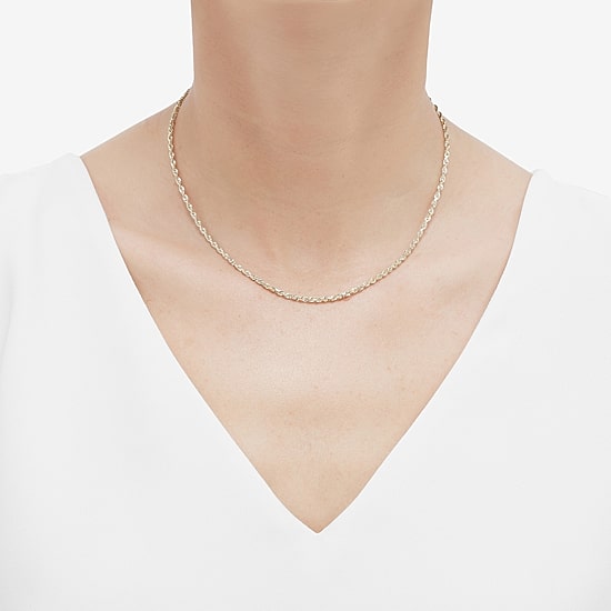 Limited Quantities! Womens 10K Gold 16 Inch Rope Chain Necklace