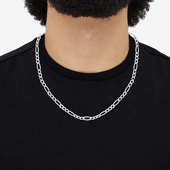 Limited Quantities! Womens 14K Gold 22 Inch Figaro Chain Necklace