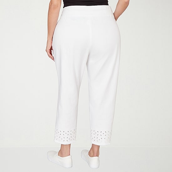 Alfred Dunner Mykonos Womens Plus Straight Mid Rise Pull-On Pant