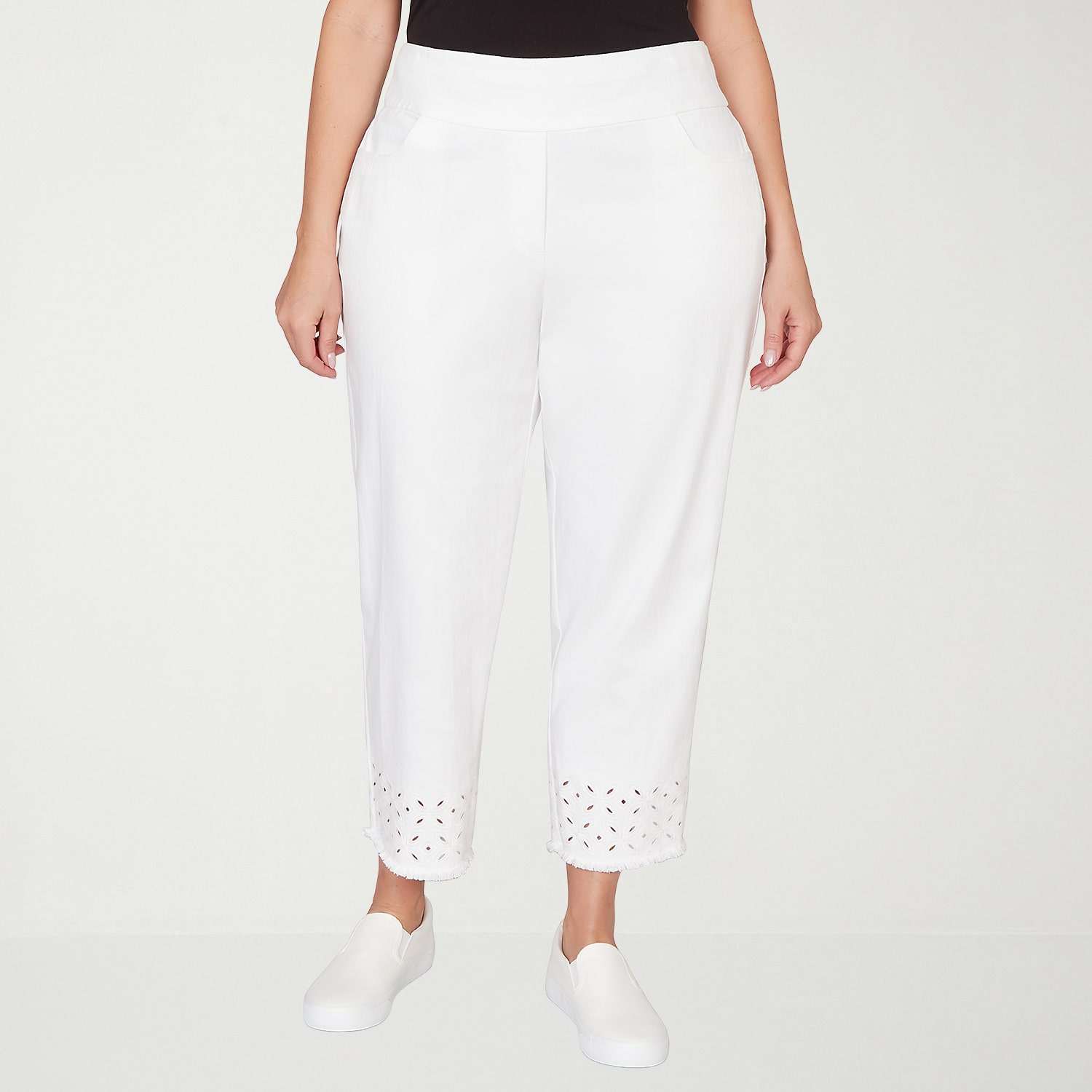 Alfred Dunner Mykonos Womens Plus Straight Mid Rise Pull-On Pant