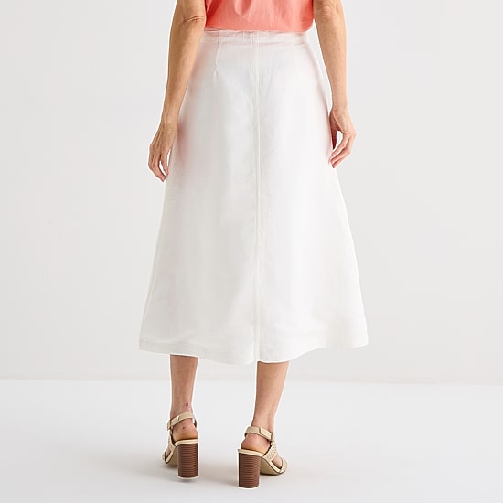 Liz Claiborne Womens High Rise Midi A-Line Skirt