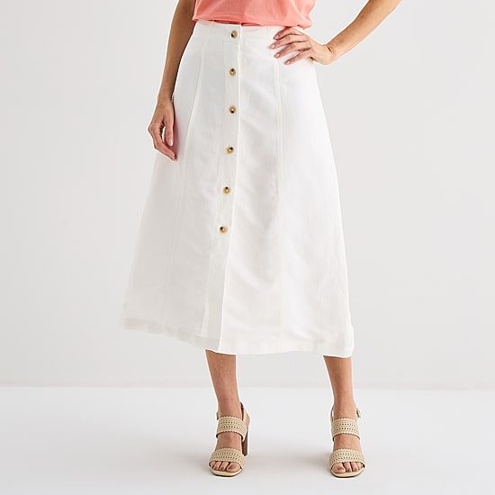 Liz Claiborne Womens High Rise Midi A-Line Skirt