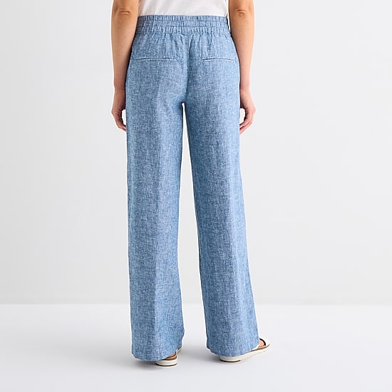 St. John's Bay Womens Wide Leg High Rise Pull-On Pant