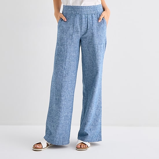 St. John's Bay Womens Wide Leg High Rise Pull-On Pant