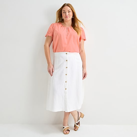 Liz Claiborne Womens Plus Midi A-Line Skirt