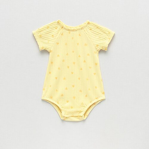 Okie Dokie Baby Girls Short Sleeve Romper, 24 Months, Yellow