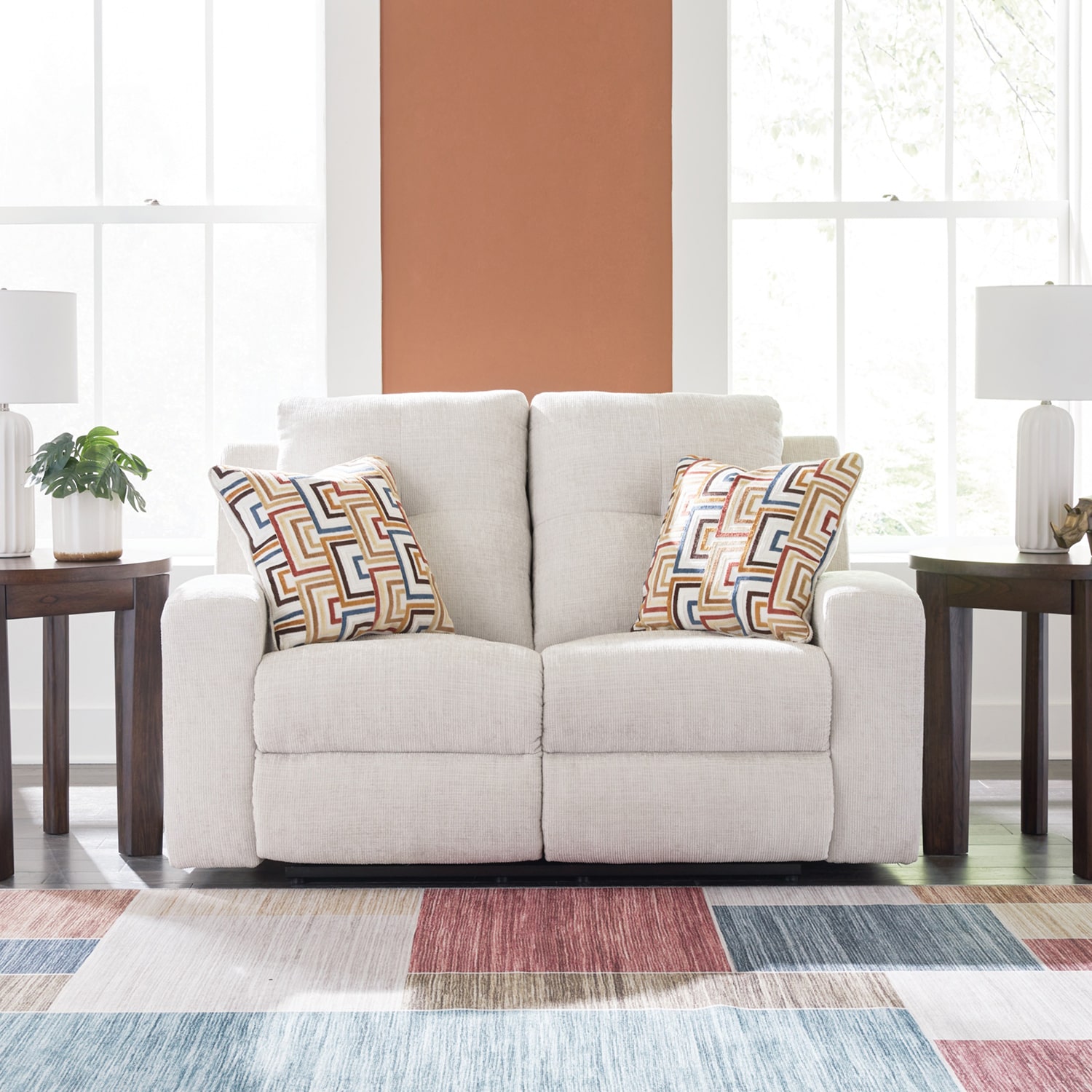 Signature Design by Ashley® Danum Track-Arm Motion Upholstered Reclining Loveseat
