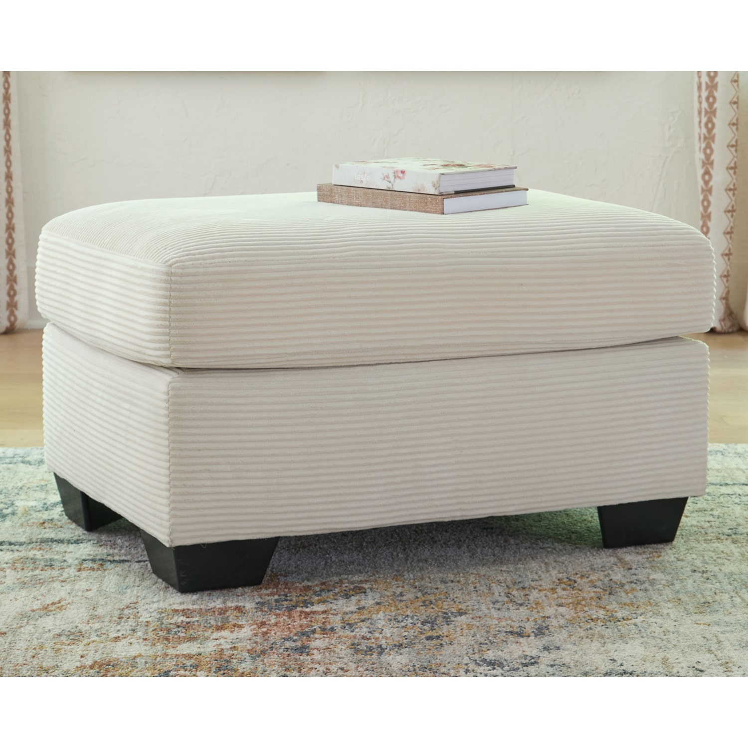 Signature Design by Ashley® Ammon Cushioned Upholstered Ottoman